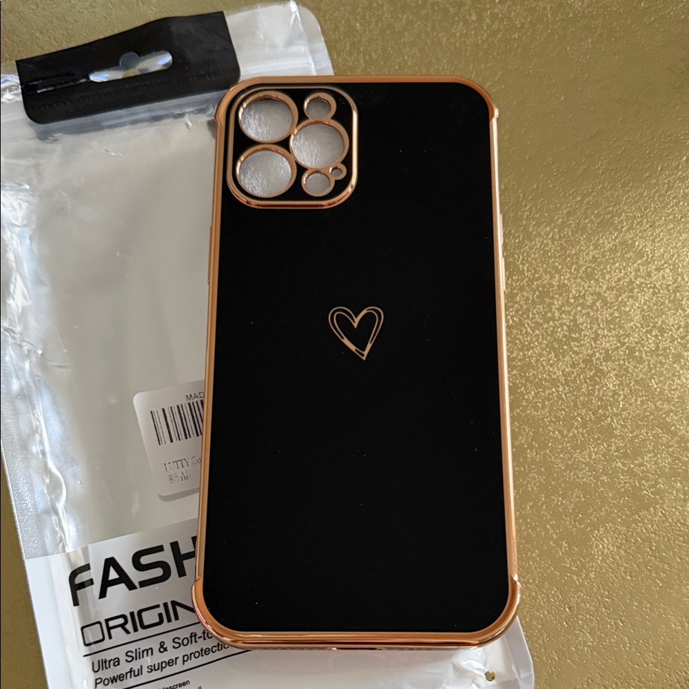Black and Gold Heart Phone Case